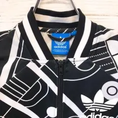 《希少》アディダス adidas☆ジャージ M 総柄 ブラック