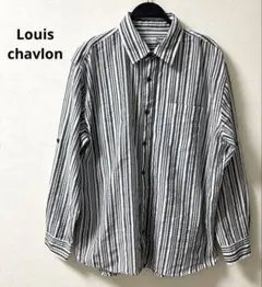 Louis Chavlon ストライプ長袖シャツ メンズ2L