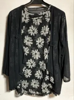 INNOCENTE シースルカーディガンとシースルタンクトップ　アンサンブル