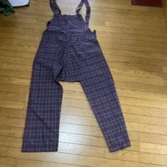 赤系チェック柄オーバーオール サイズ03