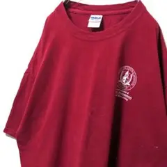 ギルダン セントラルミズーリ大学ロゴ Tシャツえんじ色ワインレッド赤XL古着