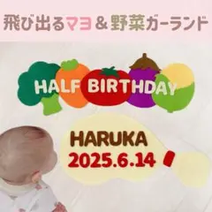 8/17迄の限定価格‼️キューピーハーフ　ハーフバースデー飛びマヨ＆野菜ガーランド