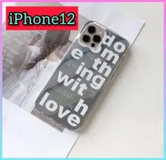 【限定特価】iPhoneケース iPhone12 ミラーデザイン英字ロゴ