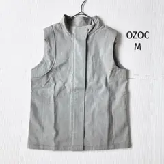 オゾック OZOC 襟付ベスト【38】グレー 薄手 ジップアップ ノースリーブ