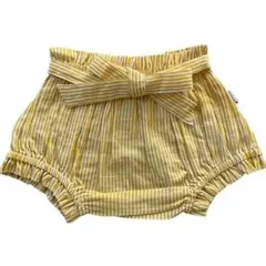 新品 ヨーベイビー ブルマパンツ イエロー　ストライプ　6-9M　ベビー