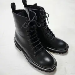 【タグ付き未使用】ミラオーウェン　レースアップ　コンバットブーツ　ブラック