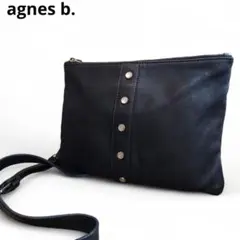 agnes b. アニエスベー ショルダーバッグ ブラック レザー サコッシュ