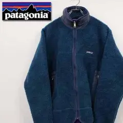 古着 90s パタゴニア 刺繍 フリースジャケット グリーン USサイズ