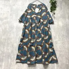 新品 PORINA ロングカーディガン 七分袖 アフリカン リゾート 羽織り