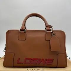 【極美品】LOEWE アマソナ34 ハンドバッグ ロゴ ブラウン レディース