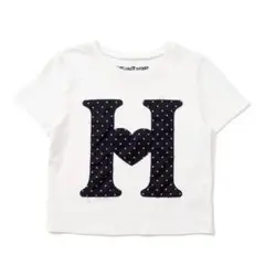 HTH【即完売品】半袖Tシャツ　ドット　白　ネイビー　夏　2025 ピチT