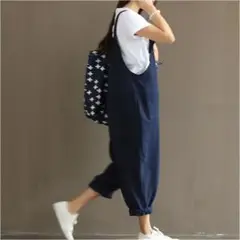 『送料無料』だぼゆる サロペット オーバーオール サイズXXL ネイビー