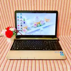 大人気❣️NEC 薄型ノートパソコン ゴールド✨サクサク動く 大容量 カメラ付