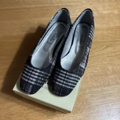 t.inaba チェック柄 低ヒール パンプス