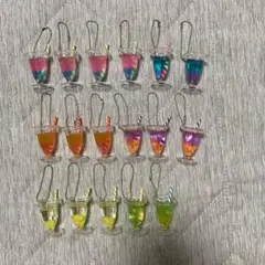 カクテル　フルーツジュース　ドリンク　キーホルダー　17個　まとめ売り
