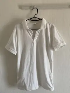 じ女性用ホワイト 半袖 ポロシャツ