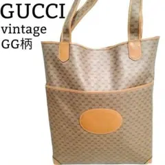 希少グッチ GG柄トートバッグ キャンバス ギャランティ付きOLD GUCCI