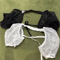 gu ロクコラボ　つけ袖　 M 黒白　新品　未使用