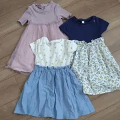 子供服　ワンピース　アプレレクール　100サイズ　花柄　切り替えワンピ　レース