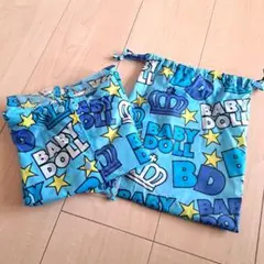 BABYDOLL ベビードール ポンチョ 青色キャラクター柄 レインコート 雨具