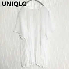 UNIQLO ユニクロ 白ブラウス プリーツ入り 涼しげ 半袖