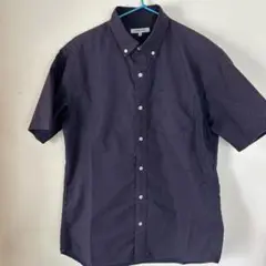 GLOBAL WORK ネイビー ドット柄 半袖シャツ M