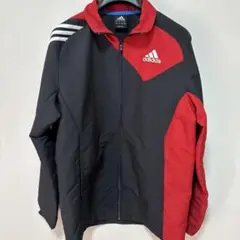 美品adidas フルジップジャケット 黒/赤Lジャージ、ウェア