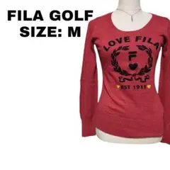FILA GOLF ❤️LOVE FILA❤️ エルボーパッチ ニット 赤 M