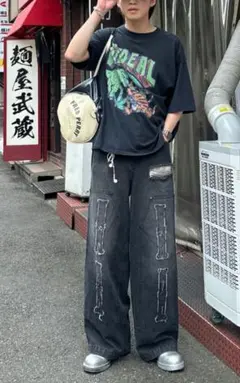 ジディール vintage like tiger dinosaur rock t