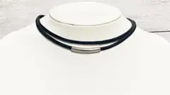 本革 レザー チョーカー ブラック ステンレス