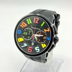稼働品 Tendence テンデンス 腕時計 クロノグラフ デイト 黒文字盤