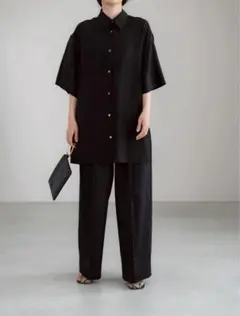 digne ディニュ　sheer shirt black