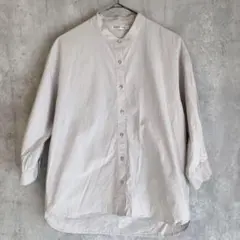 RAMIRAL ラミラル　ノーカラーシャツ　長袖　コットン　シンプル　M