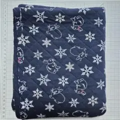 fuwacca　フワッカ　うさぎ柄　雪の結晶柄 ネイビー　キルティング　1m