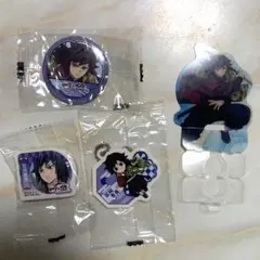 【冨岡義勇】鬼滅の刃くら寿司　ラバー＆缶バッチ＆消しゴム　おまけつき
