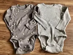 新品H&M 長袖ボディスーツ 2枚セット/3.4歳