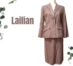 【Leilian】ピンクツゥィード イタリア高級生地 スカートスーツ