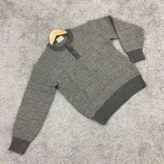 ✨Thoroughbred✨メンズクルーネックハーフボタンセーター♡グレー(M)