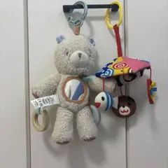 【8/19まで】ベビートイ 2点セット くま ミラー付き / しまぐる布おもちゃ