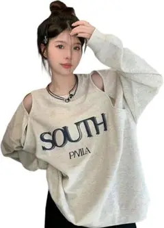 ⭐️可愛い⭐️オフショルダー トレーナー レディース ゆったり パーカー 肩出し