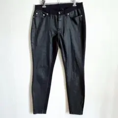 イードゥン　EDUN ブラックスキニーパンツ 合成皮革　レザー　レディース　26