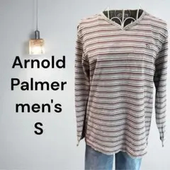 【Arnold Palmer】　メンズ　ロンT ボーダー　長袖　Vネック　S