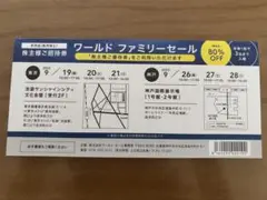 ワールドファミリーセール 株主招待券　2025年9月