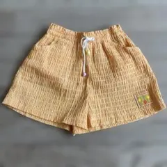 子ども服 100cm ハーフパンツ 半ズボン イエローチェックボトムス