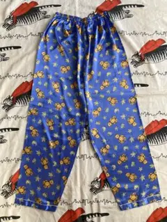 vintage くま サテンパンツ 古着 クマ 星 月 ファンシー ヴィンテージ