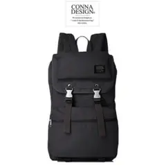 CONNA DESIGN BOXフラップメタルリュック(ブラック)