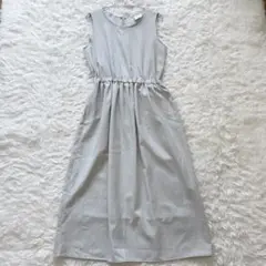 【美品】カーフ トゥループ ノースリーブ ロングワンピース 日本製