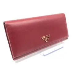 プラダ PRADA 長財布 エンジ レッド サフィアーノレザー 三角ロゴ