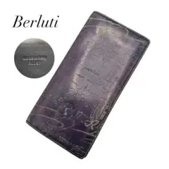 【極美品 鑑定済】ベルルッティ カリグラフィー ネロ 財布 ネイビー
