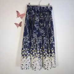 a1006【美品】MK ミッシェルクラン 花柄マリンスカート【38】